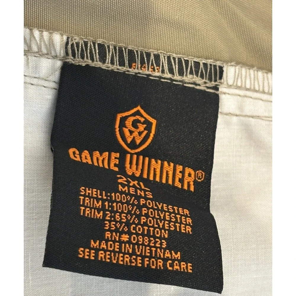 Here you go: Poshmark Title: Game Winner Brush Hunting Pants Men's 2XL Tan/Green